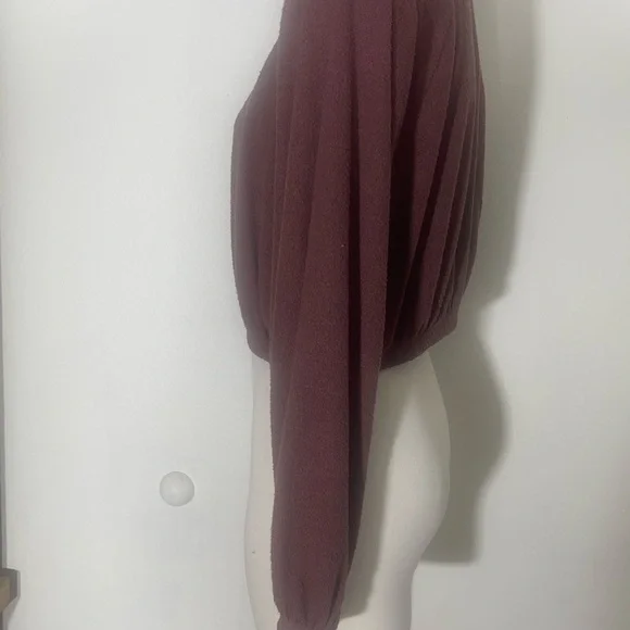 Urban outfitters out from under too small cropped long balloon sleeve boho fuzzy - Picture 7 of 8